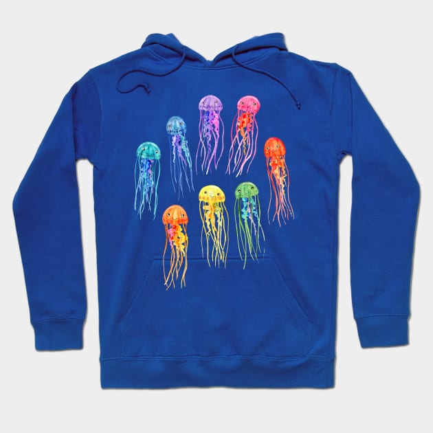 Rainbow Watercolor Jellies Hoodie by micklyn